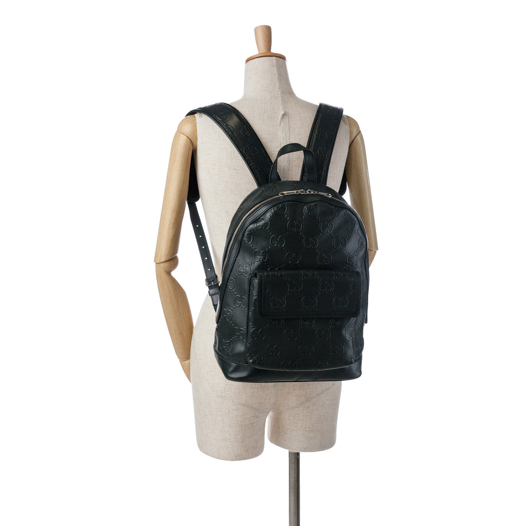 GG Embossed Backpack Black - Gaby Paris