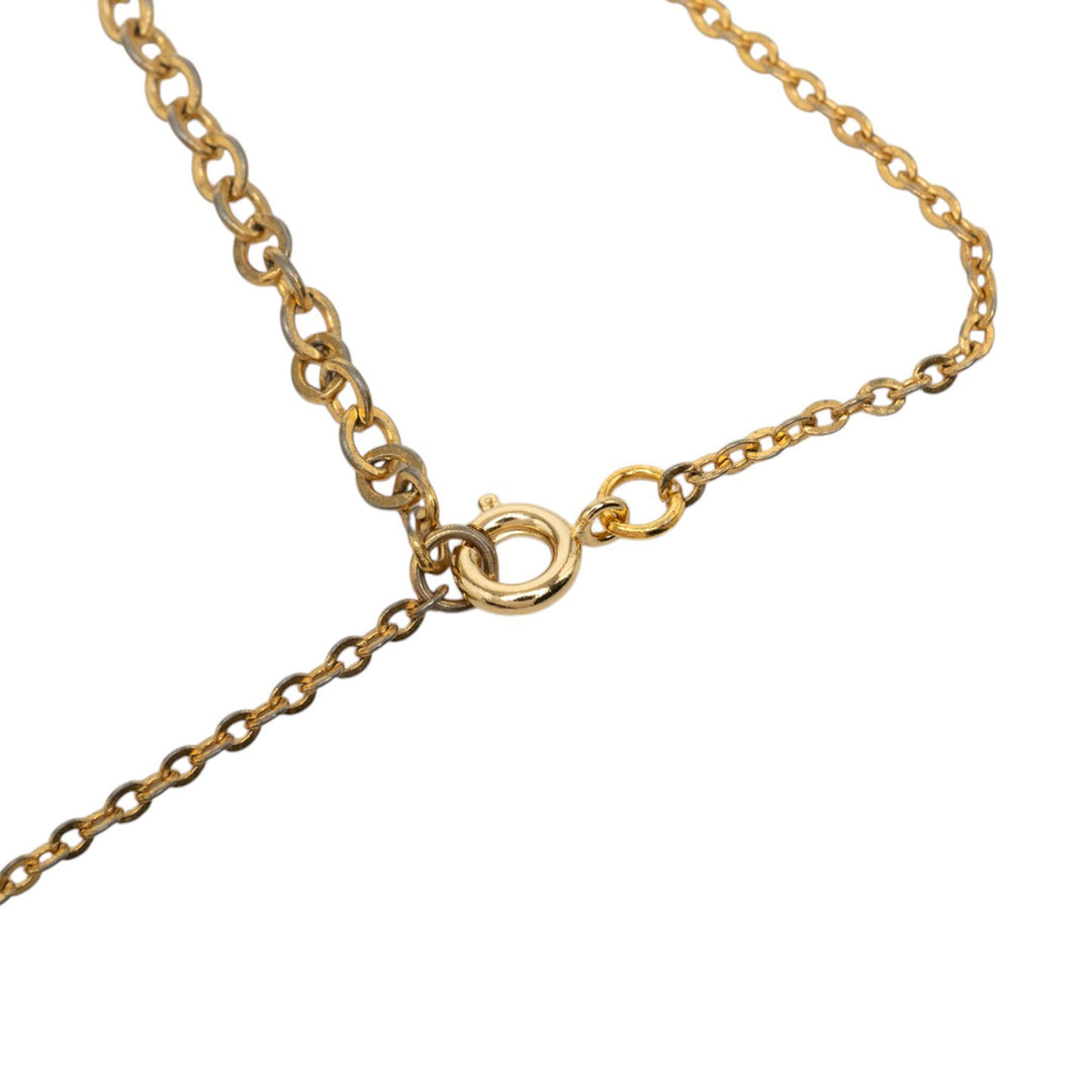 Dior Collier Émail Strass Logo Pendant plaqué or Noir – vue 5 – GABY PARIS