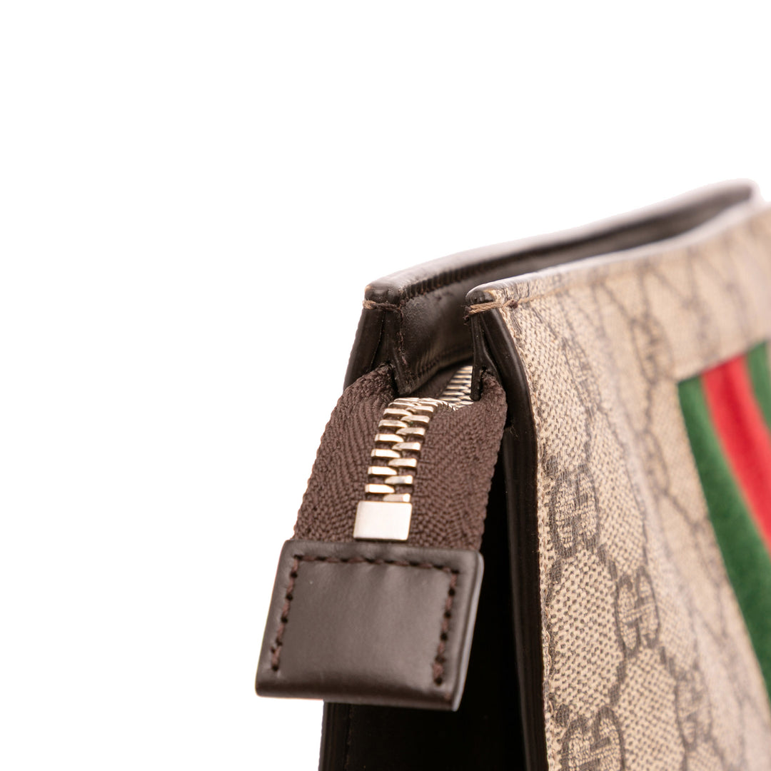 Gucci GG Supreme Web Pochette Marron