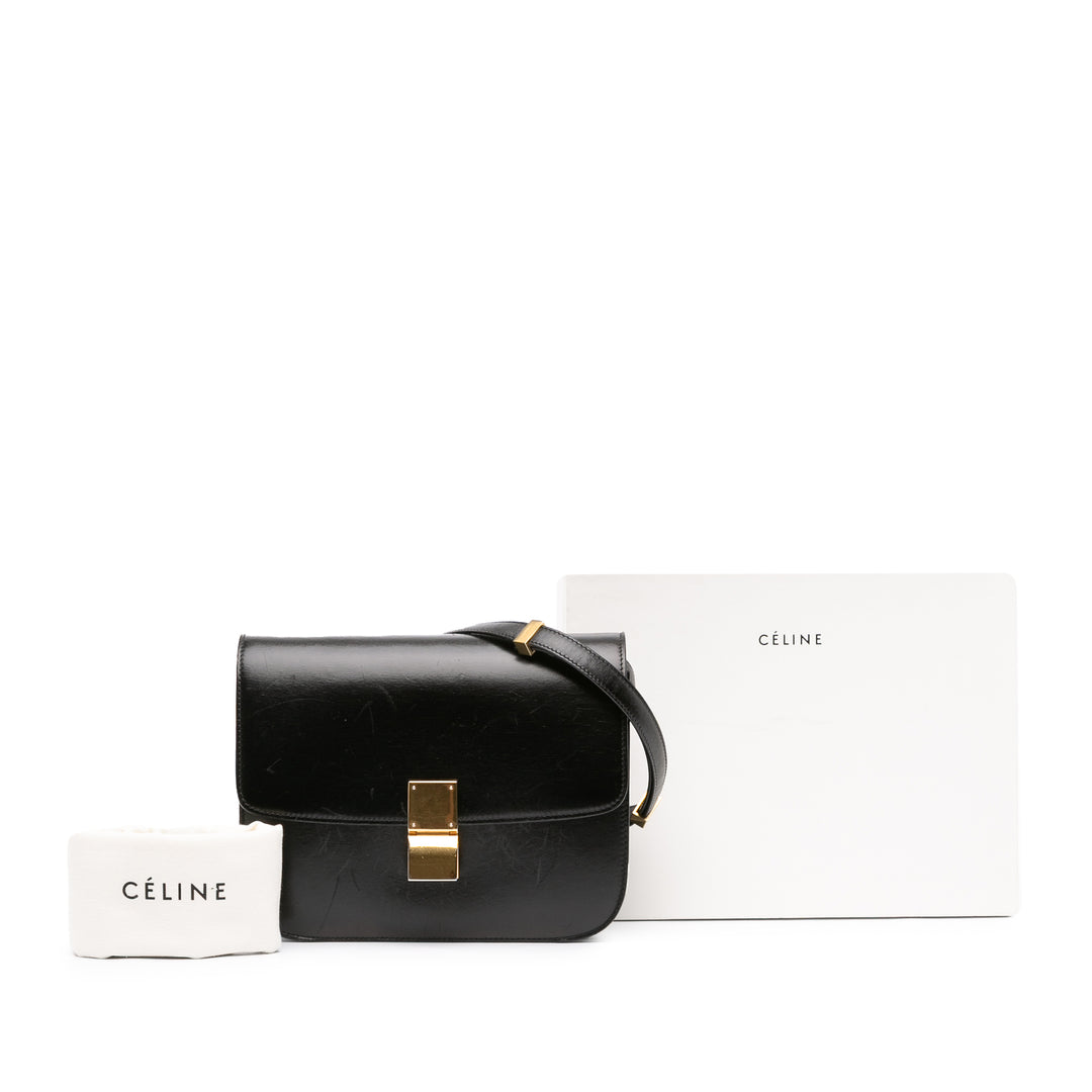 Celine Medium Cuir de veau Classic Boîte Noir