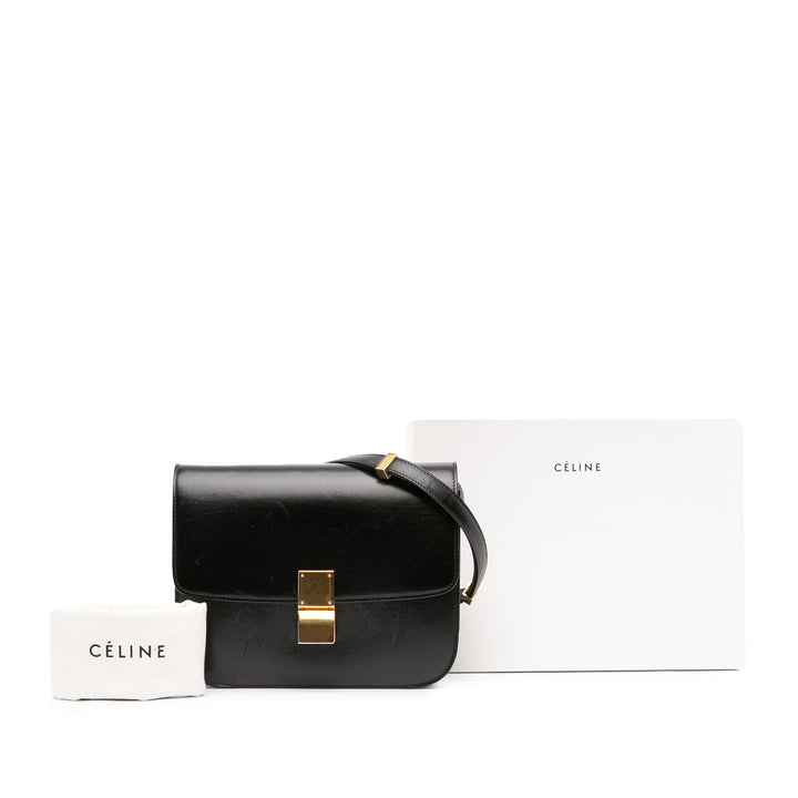 Celine Medium Cuir de veau Classic Boîte Noir