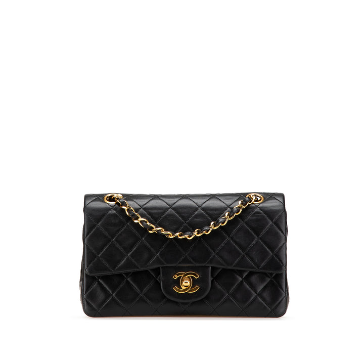 Small Classic Lambskin Double Flap Black - Gaby Paris