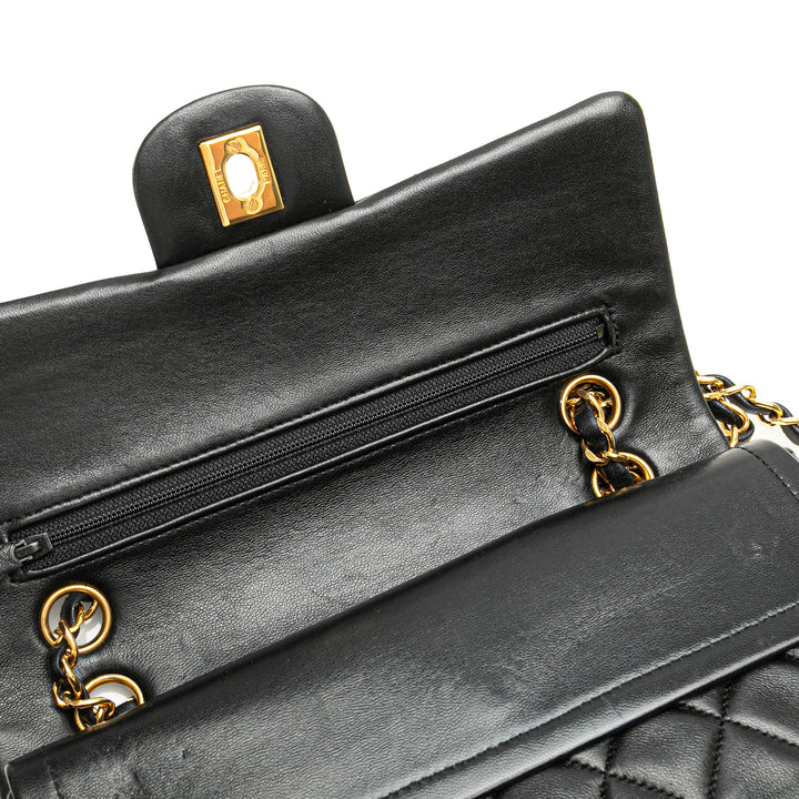 Small Classic Lambskin Double Flap Black - Gaby Paris