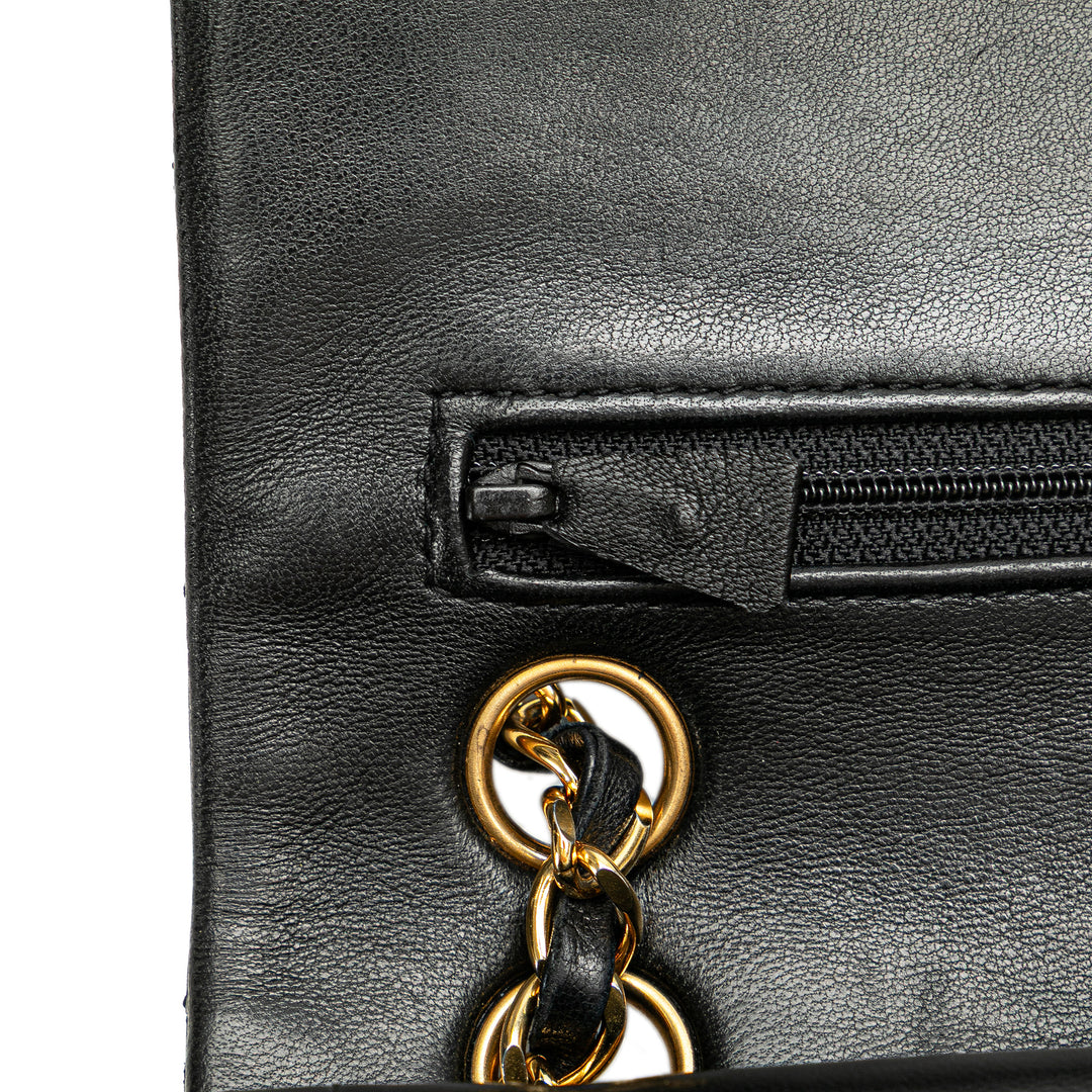 Small Classic Lambskin Double Flap Black - Gaby Paris