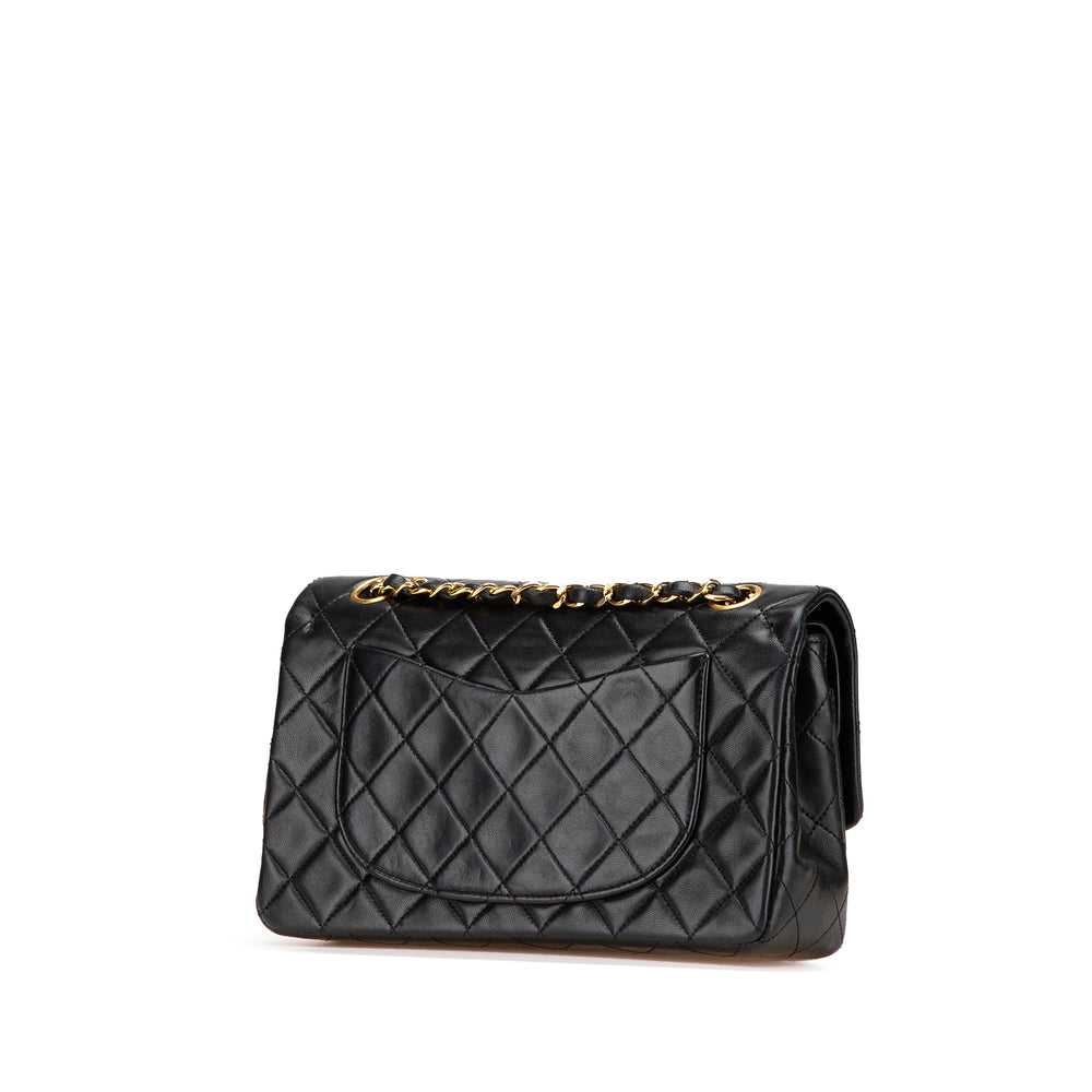 Small Classic Lambskin Double Flap Black - Gaby Paris