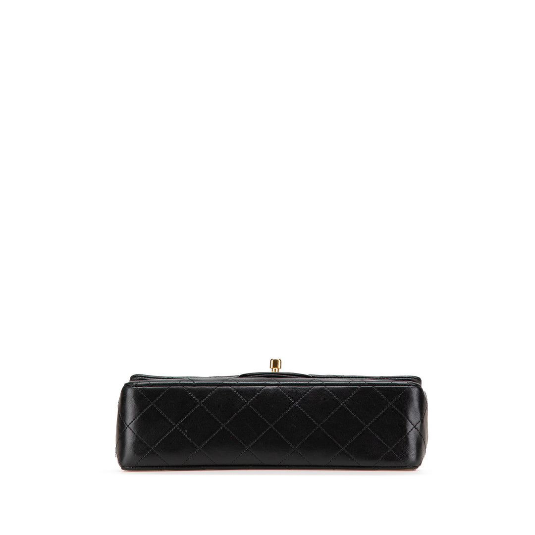 Small Classic Lambskin Double Flap Black - Gaby Paris