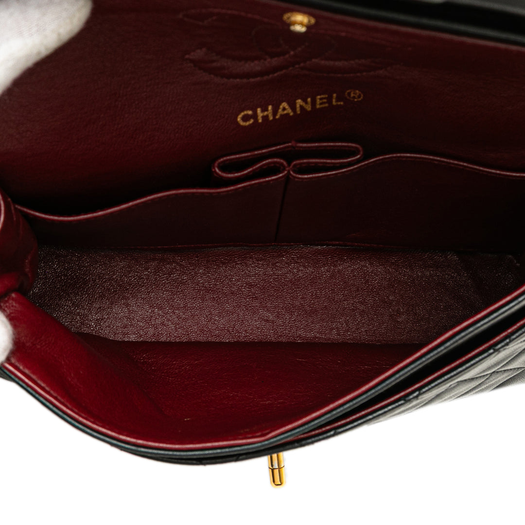 Small Classic Lambskin Double Flap Black - Gaby Paris