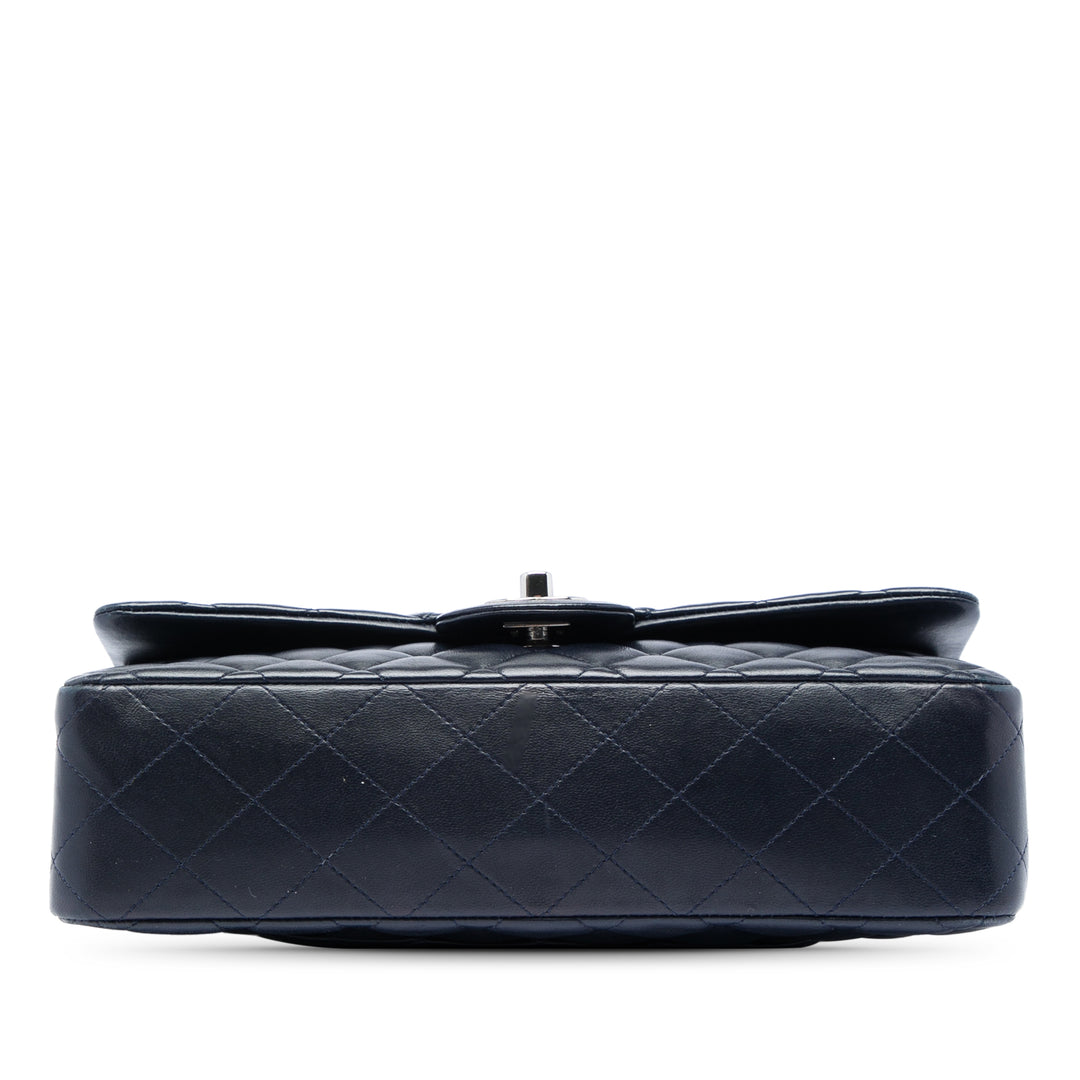 Classic Double rabat Moyen Cuir d'agneau Bleu