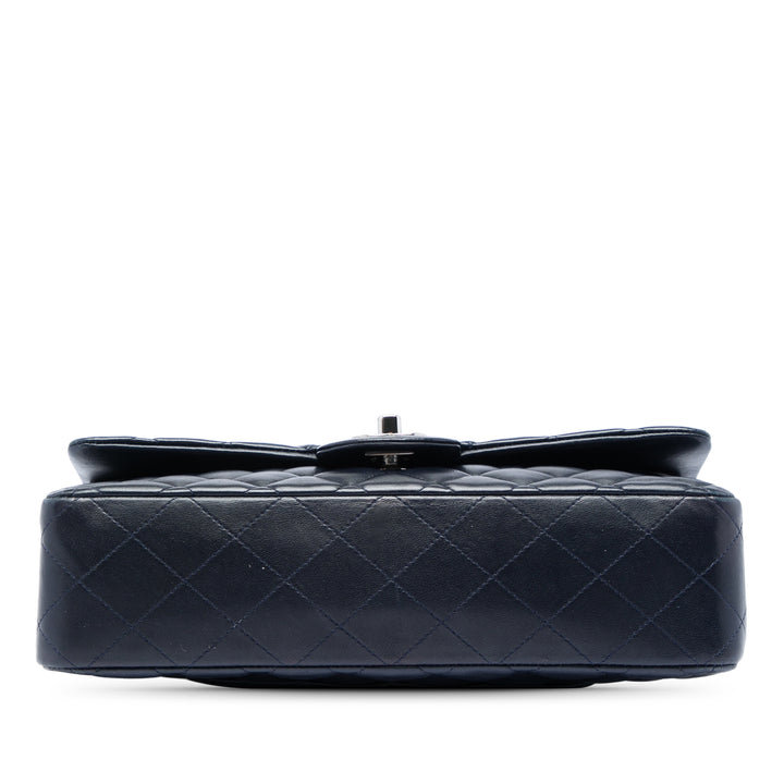 Classic Double rabat Moyen Cuir d'agneau Bleu