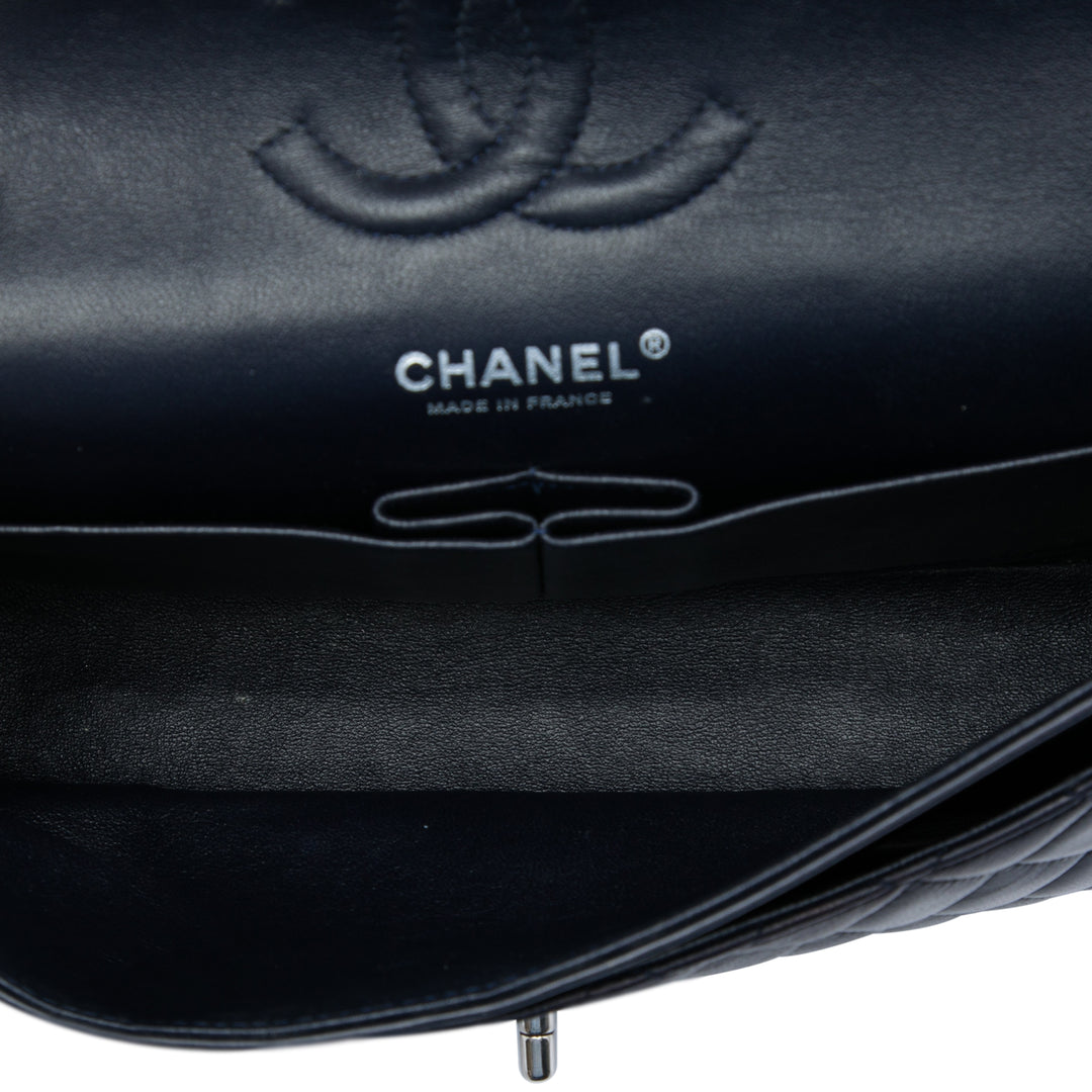 Classic Double rabat Moyen Cuir d'agneau Bleu