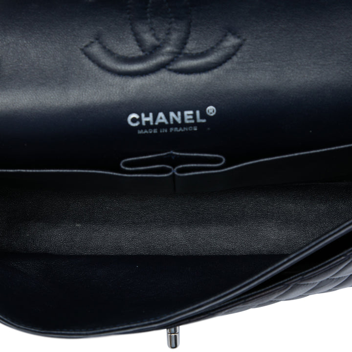 Classic Double rabat Moyen Cuir d'agneau Bleu