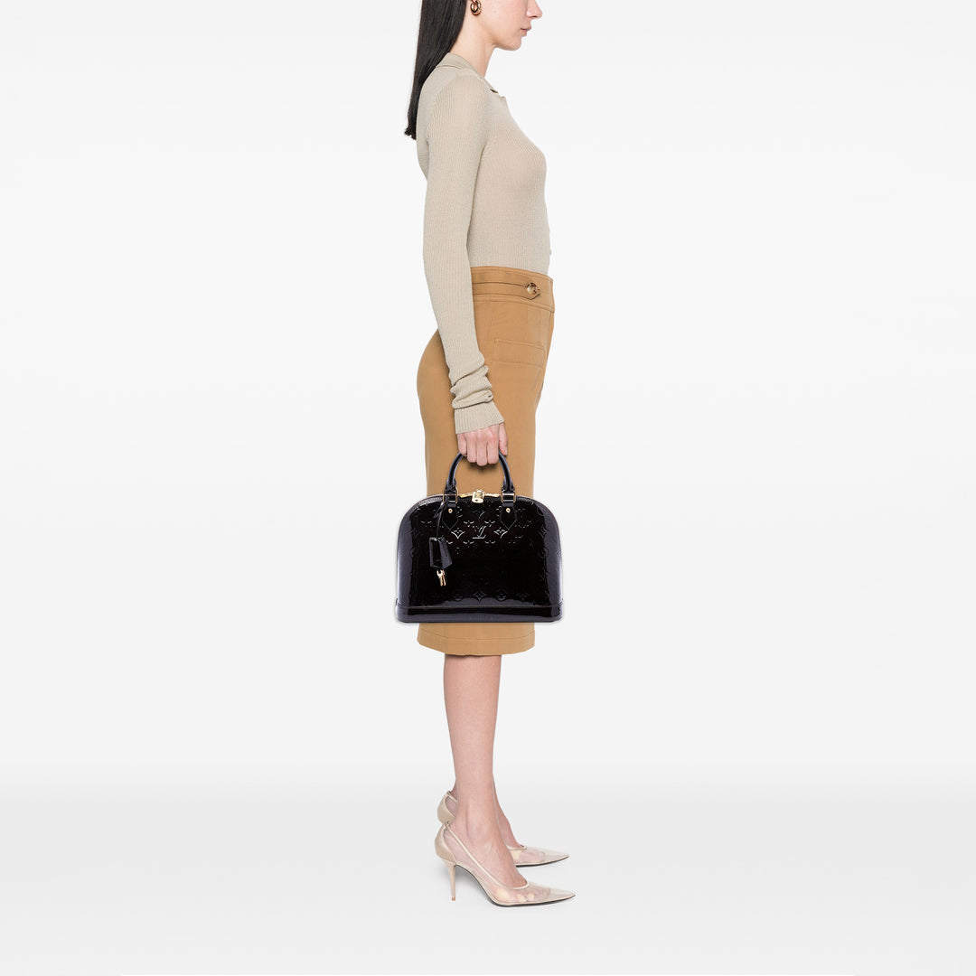 Alma PM Cuir verni Monogram Violet