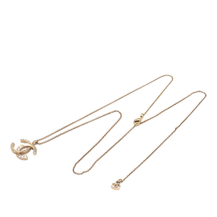 Chanel plaqué CC Cristal Pendant Collier