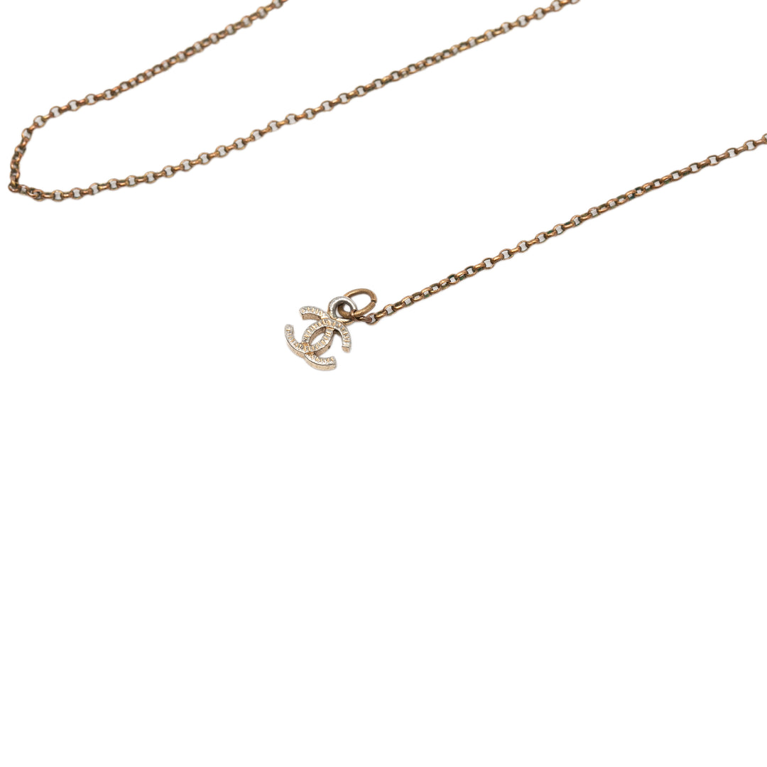 Chanel plaqué CC Cristal Pendant Collier