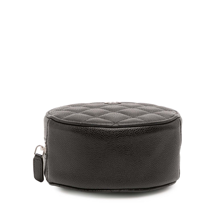 Chanel CC Matelassé Caviar Rond Pochette avec chaîne