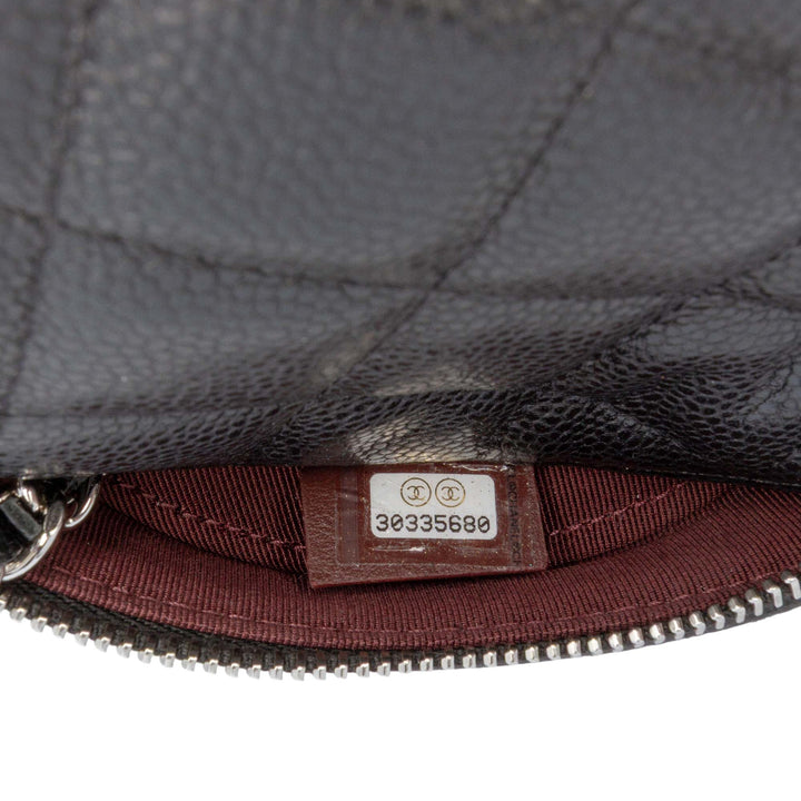 Chanel CC Matelassé Caviar Rond Pochette avec chaîne