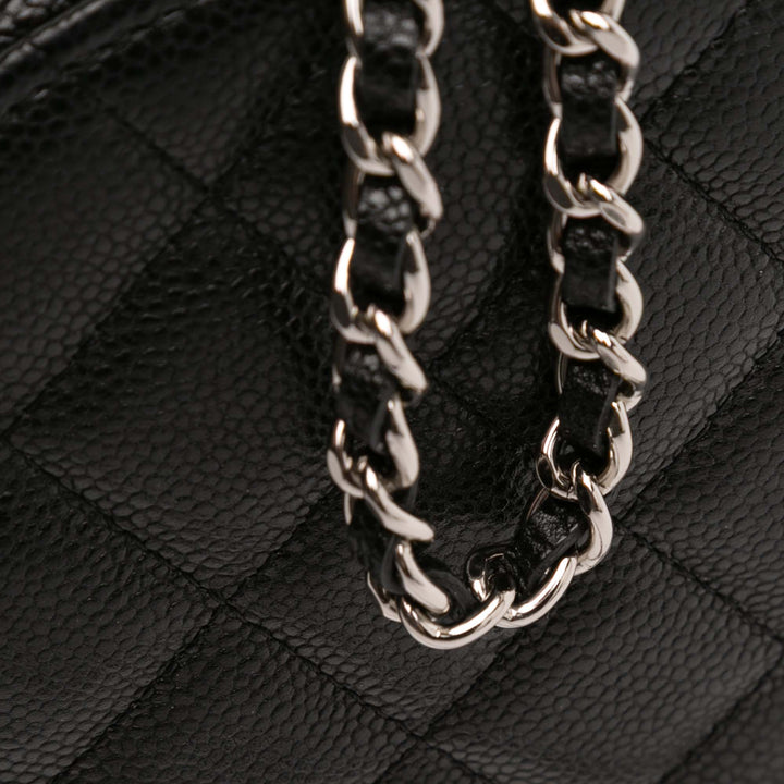 Chanel CC Matelassé Caviar Rond Pochette avec chaîne