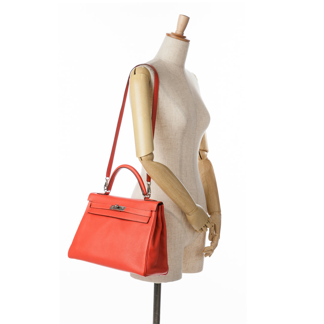 Hermès Togo Kelly Retourne 32 Red - GABY PARIS