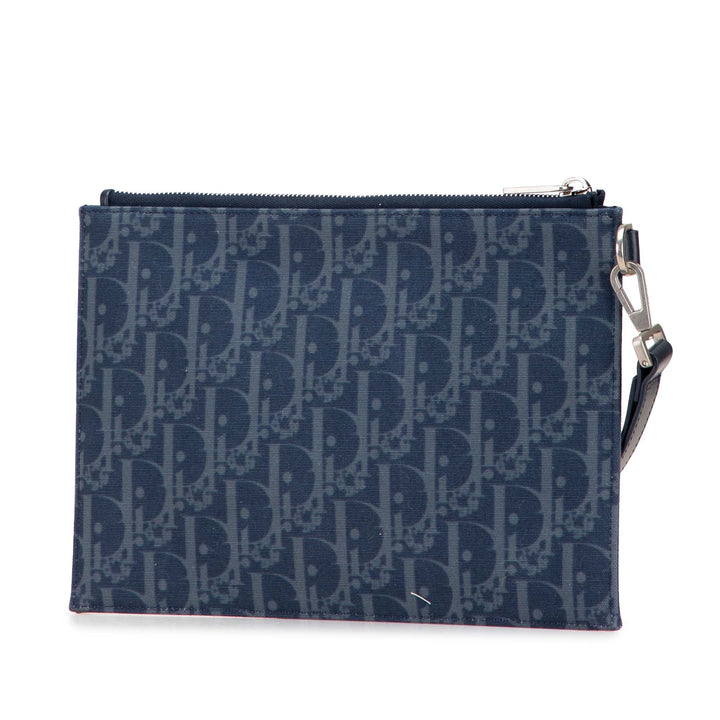 Dior Oblique Jean Tears A5 Flat Pochette Bleu