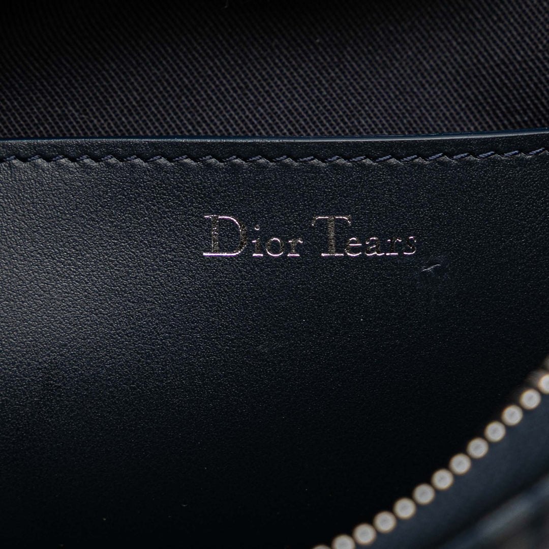 Dior Oblique Jean Tears A5 Flat Pochette Bleu