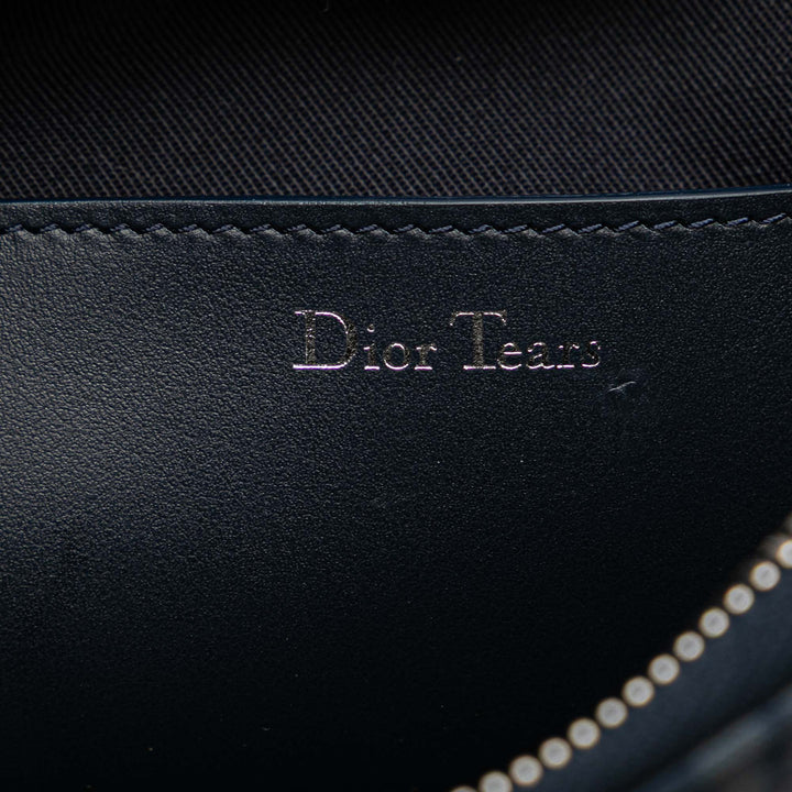 Dior Oblique Jean Tears A5 Flat Pochette Bleu