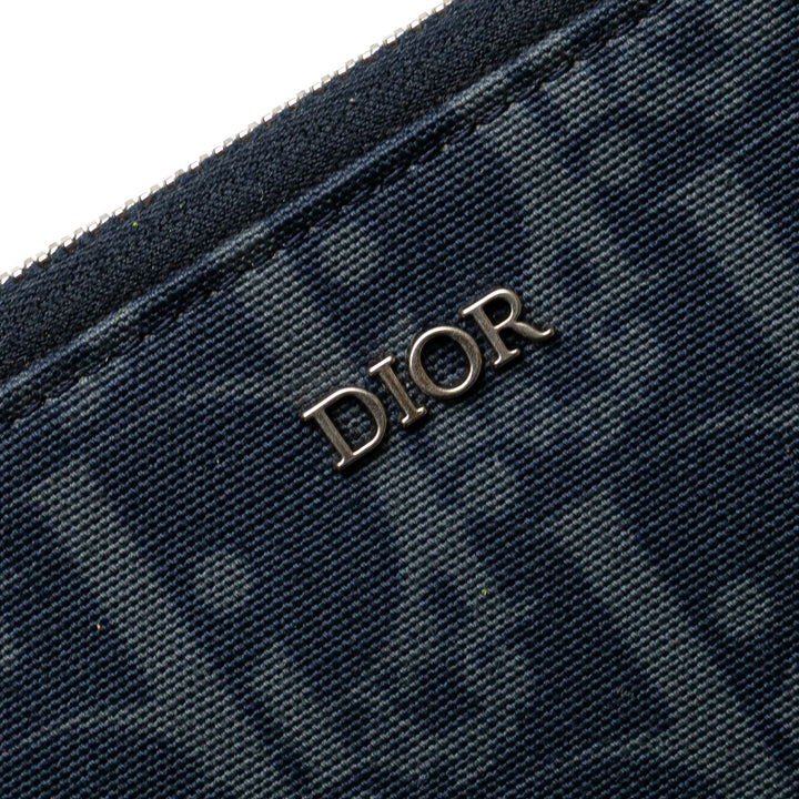 Dior Oblique Jean Tears A5 Flat Pochette Bleu
