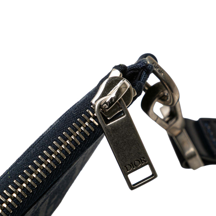 Dior Oblique Jean Tears A5 Flat Pochette Bleu