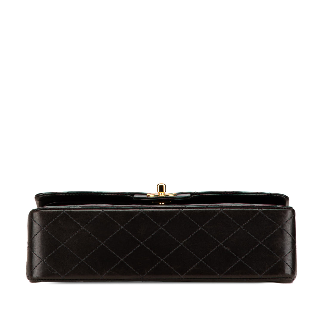 Medium Classic Lambskin Double Flap Black - Gaby Paris