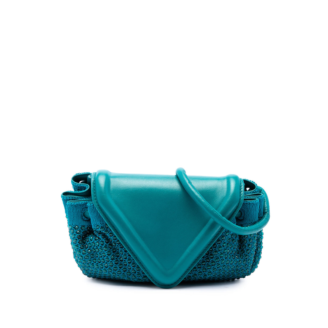 Bottega Veneta Sac bandoulière Beaded Crochet Knit et Beak Petit Bleu – vue principale – GABY PARIS
