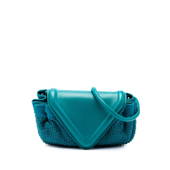 Bottega Veneta Sac bandoulière Beaded Crochet Knit et Beak Petit Bleu – vue principale – GABY PARIS