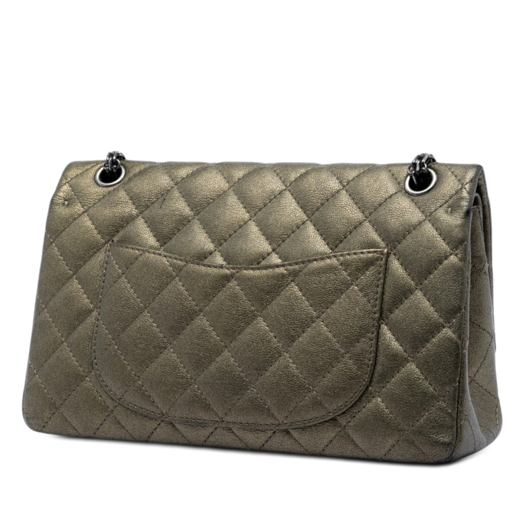 Chanel Matelassé Metallic vieilli Cuir de veau Reissue 2.55 Double rabat 226