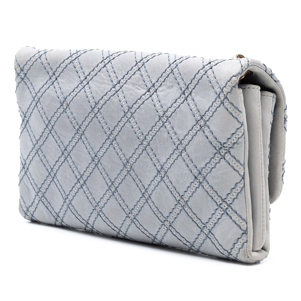 Chanel Medium Quilted Cuir de veau Triple Stitched Flap Bleu – GABY PARIS Authentique