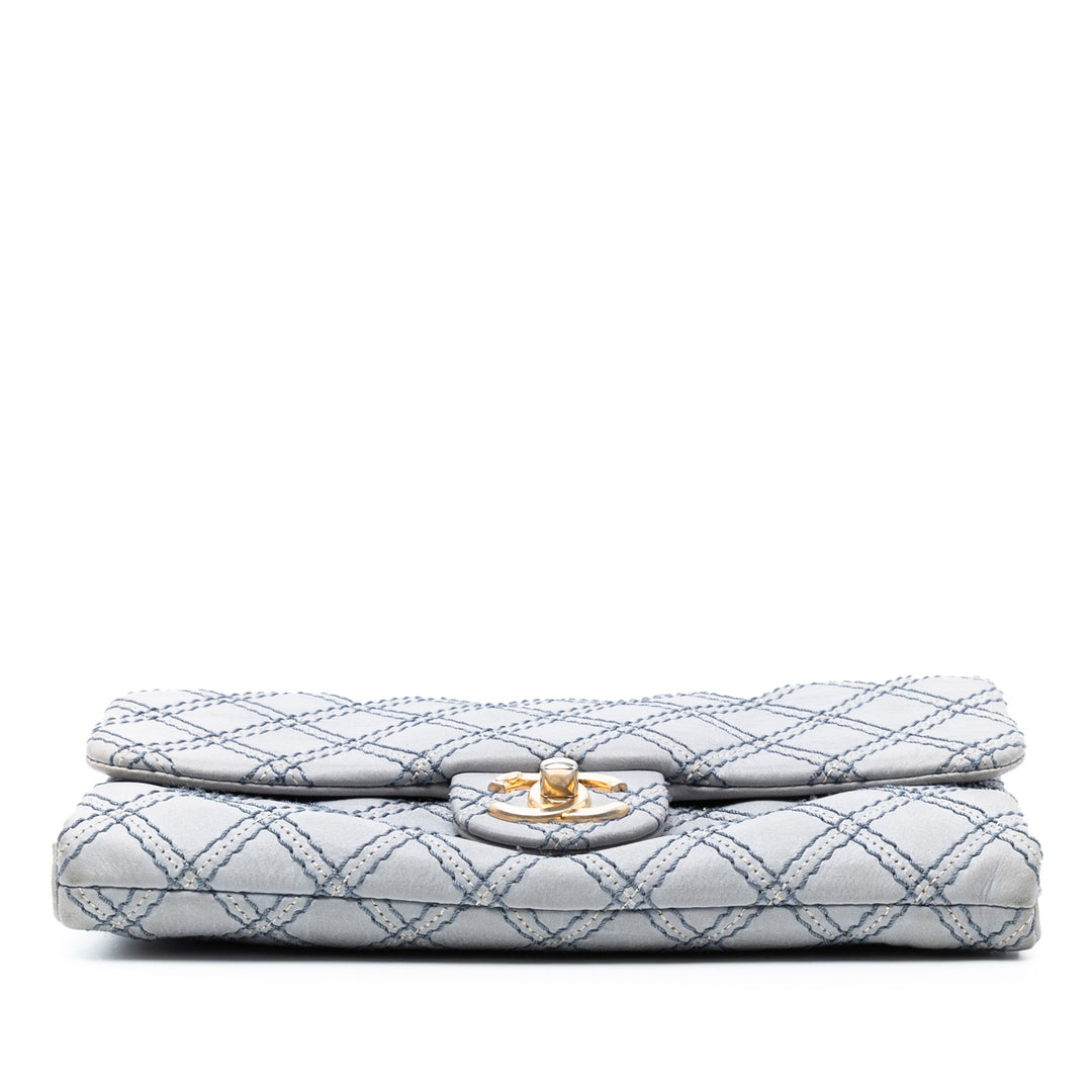 Chanel Medium Quilted Cuir de veau Triple Stitched Flap Bleu – GABY PARIS Authentique