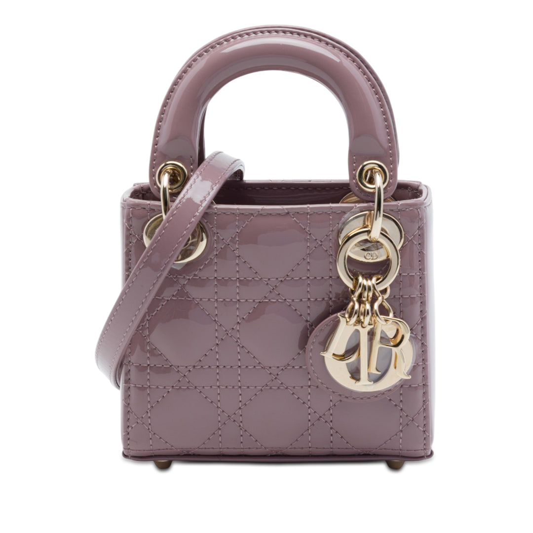 Dior Micro Cuir verni Cannage Lady Dior