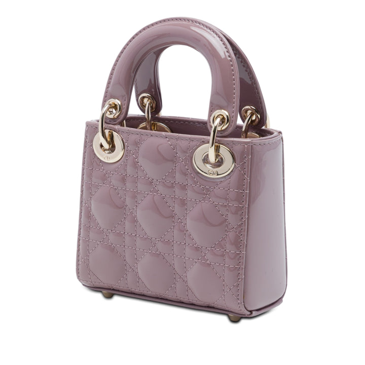 Dior Micro Cuir verni Cannage Lady Dior