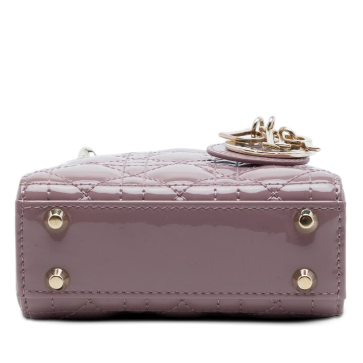Dior Micro Cuir verni Cannage Lady Dior