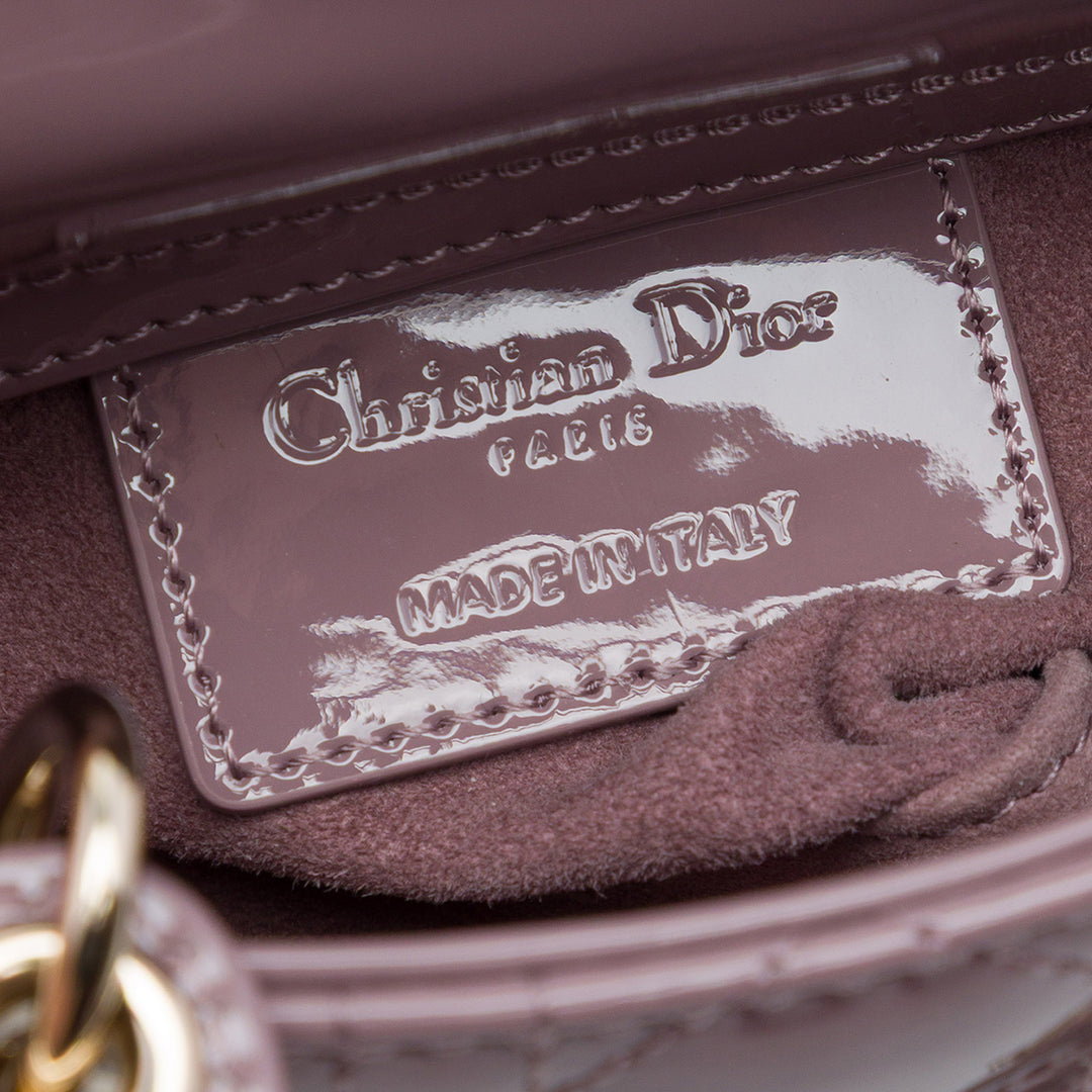Dior Micro Cuir verni Cannage Lady Dior