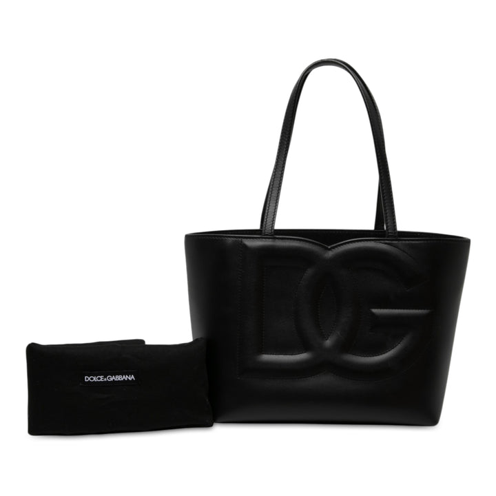 Dolce & Gabbana Cabas DG Logo Petit Cuir de veau Noir – vue 6 – GABY PARIS