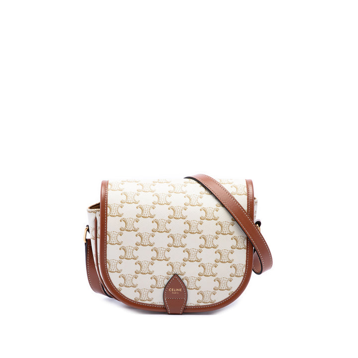 Celine Triomphe Folco Sac Moyen Triomphe enduite Blanc – vue principale – GABY PARIS