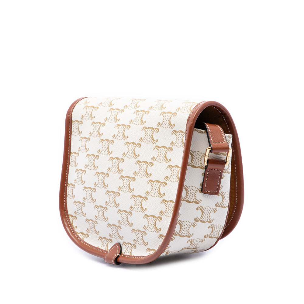 Celine Triomphe Folco Sac Moyen Triomphe enduite Blanc – vue 2 – GABY PARIS