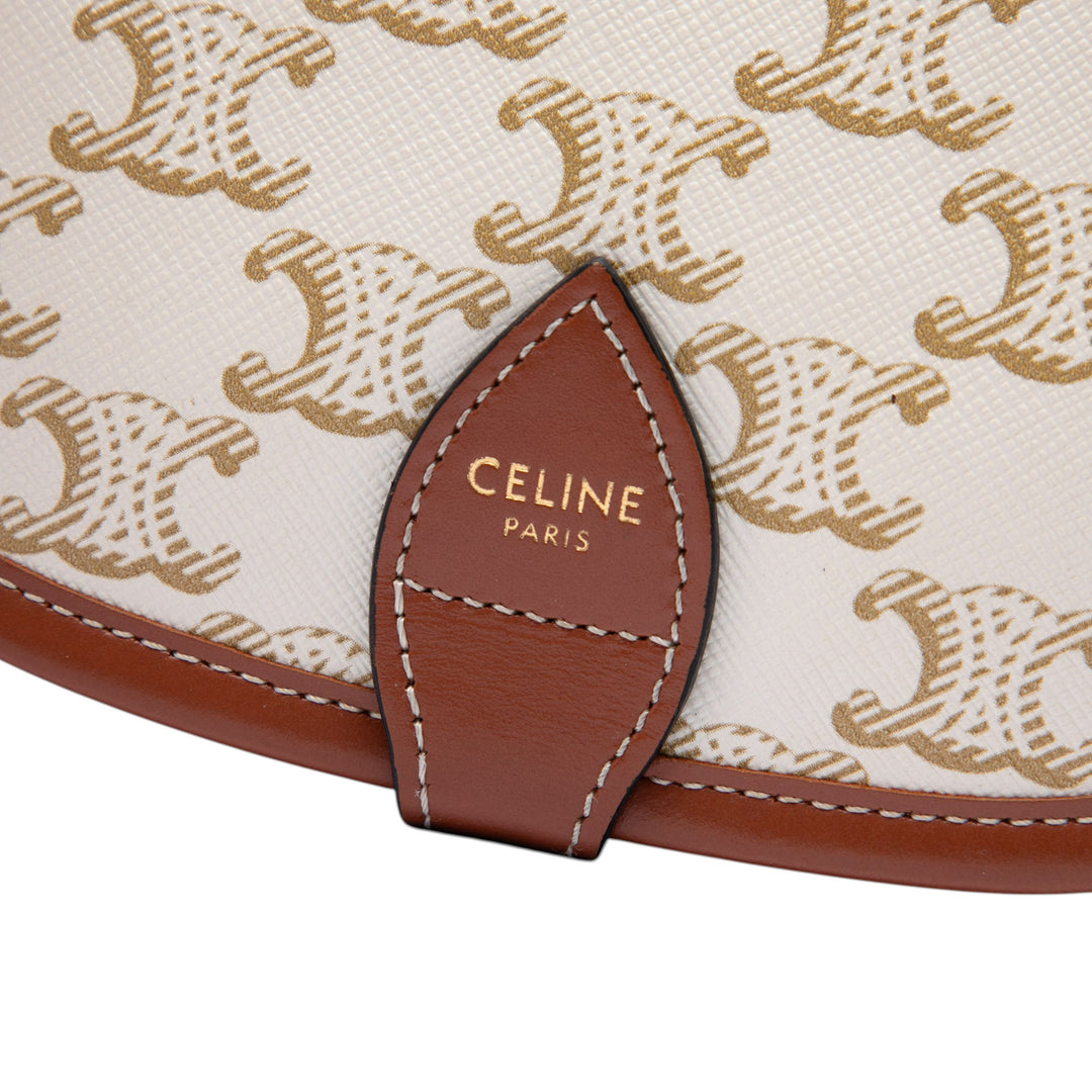 Celine Triomphe Folco Sac Moyen Triomphe enduite Blanc – vue 5 – GABY PARIS