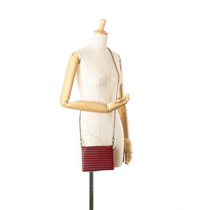 Nappa Intrecciato Wallet On Chain Red - Gaby Paris