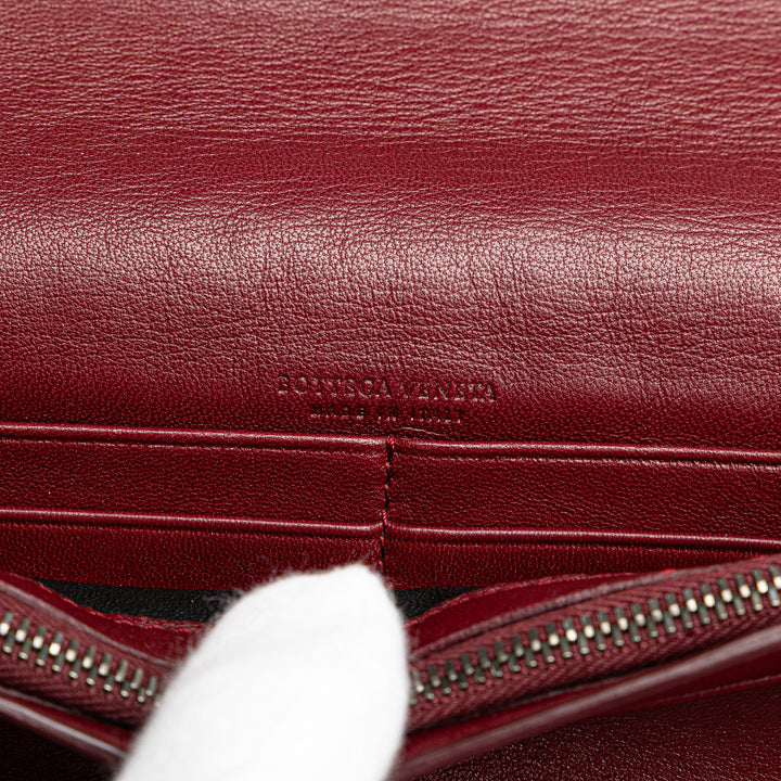 Nappa Intrecciato Wallet On Chain Red - Gaby Paris