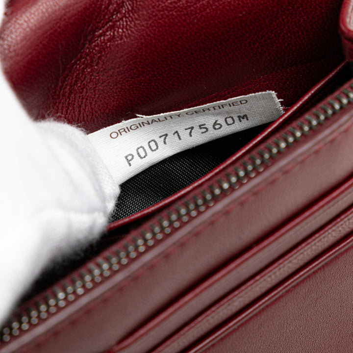 Nappa Intrecciato Wallet On Chain Red - Gaby Paris