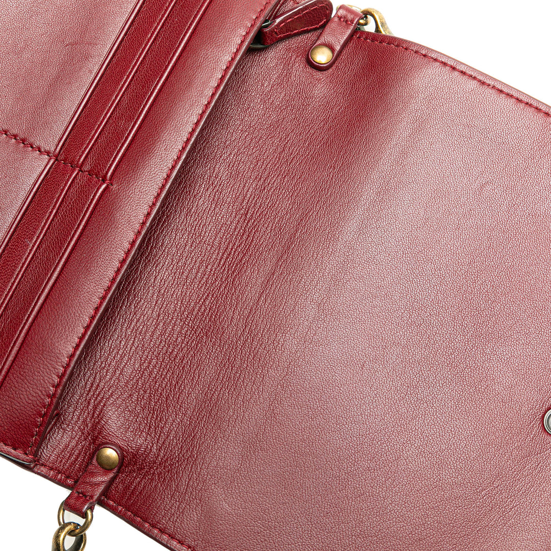 Nappa Intrecciato Wallet On Chain Red - Gaby Paris