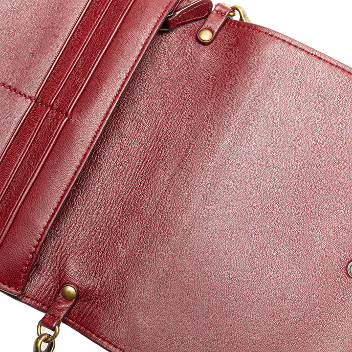 Nappa Intrecciato Wallet On Chain Red - Gaby Paris
