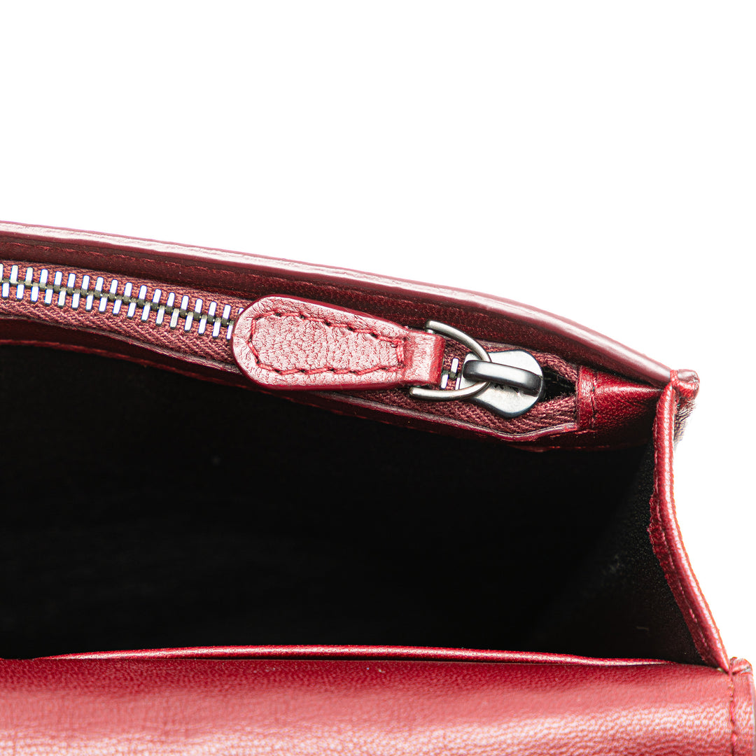 Nappa Intrecciato Wallet On Chain Red - Gaby Paris