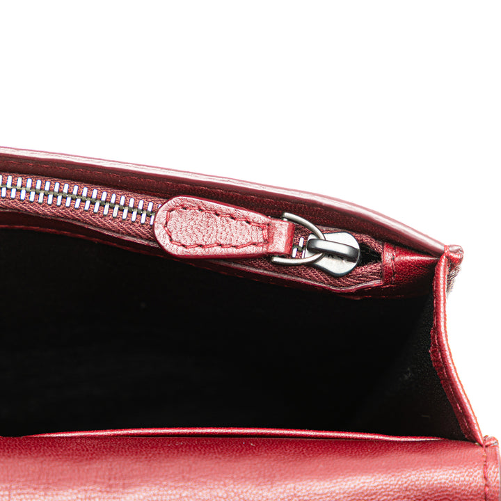 Nappa Intrecciato Wallet On Chain Red - Gaby Paris
