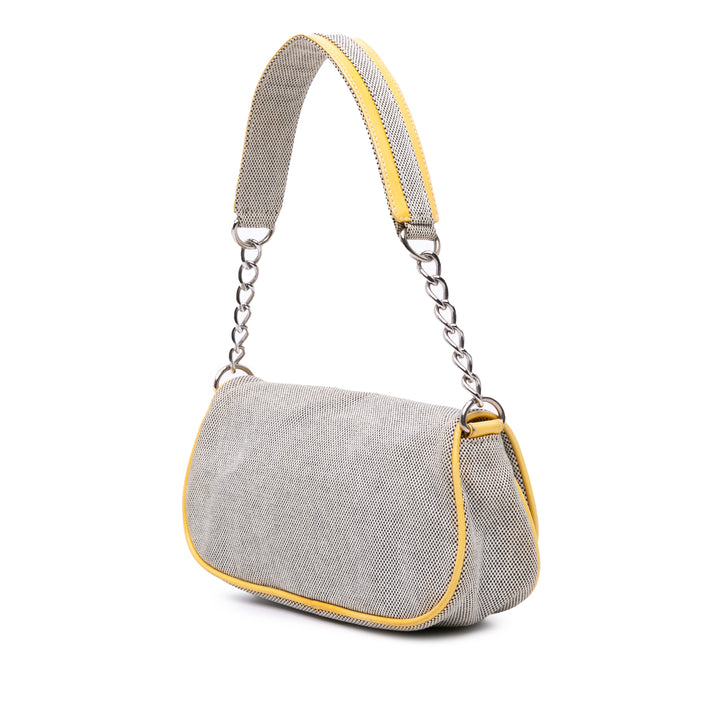 Canvas CC Camellia No. 5 Shoulder Bag Gray - Gaby Paris