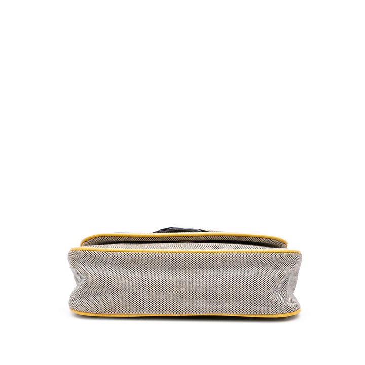 Canvas CC Camellia No. 5 Shoulder Bag Gray - Gaby Paris